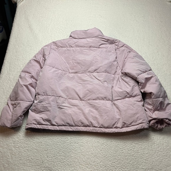 Forever 21 Puffer Jacket Womens 3X Pink Full Zip Mock Neck Quilted Coat 4089 - Picture 6 of 8